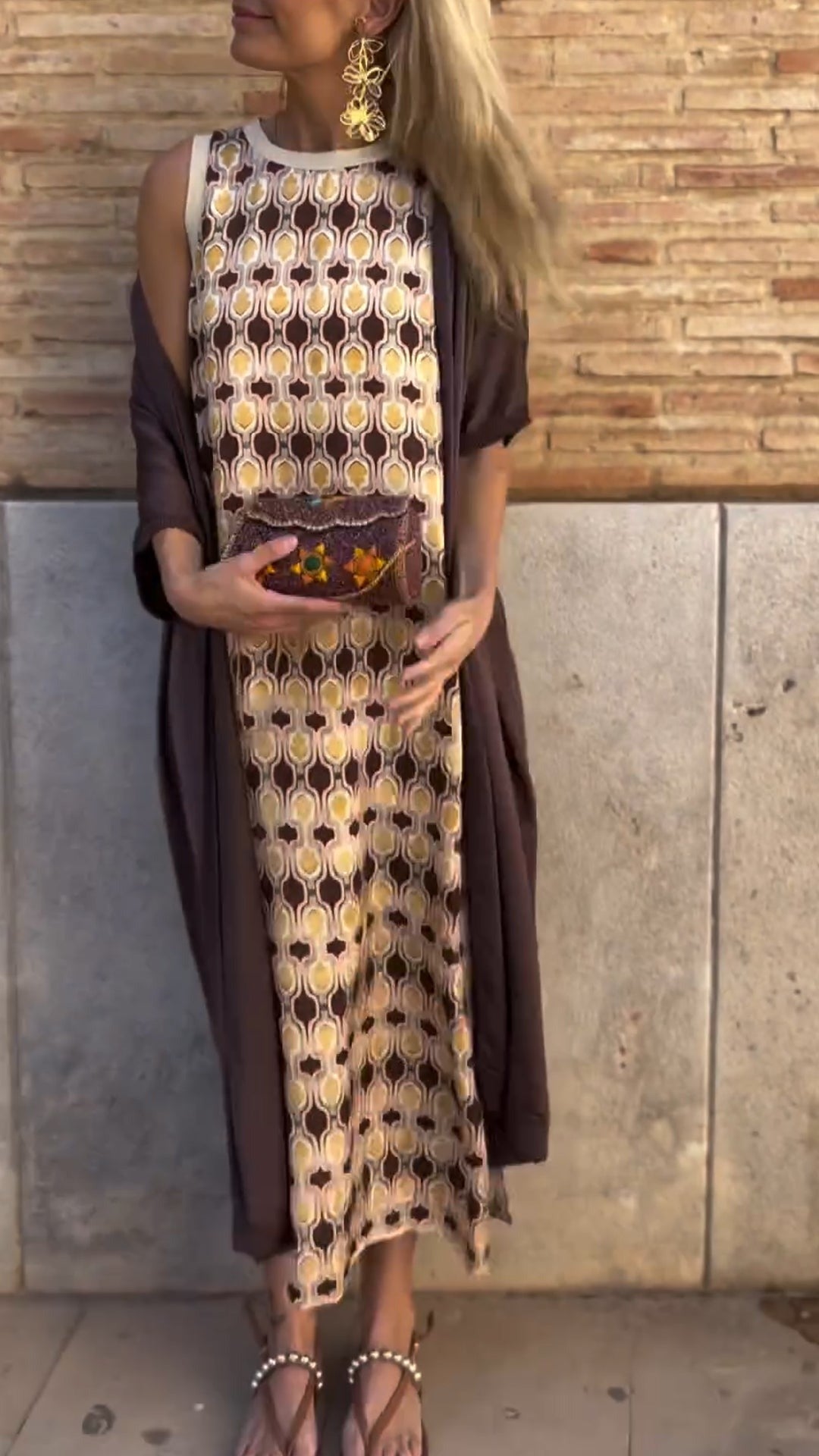 FabioSerafini Gedrukt Satijnen Casual Pak