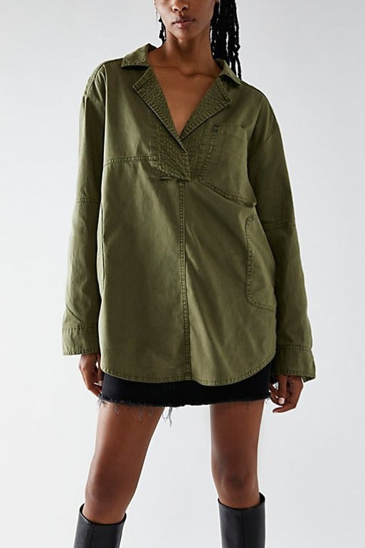 AlessiaVerdi Damesshirt Denim V-Hals Pullover