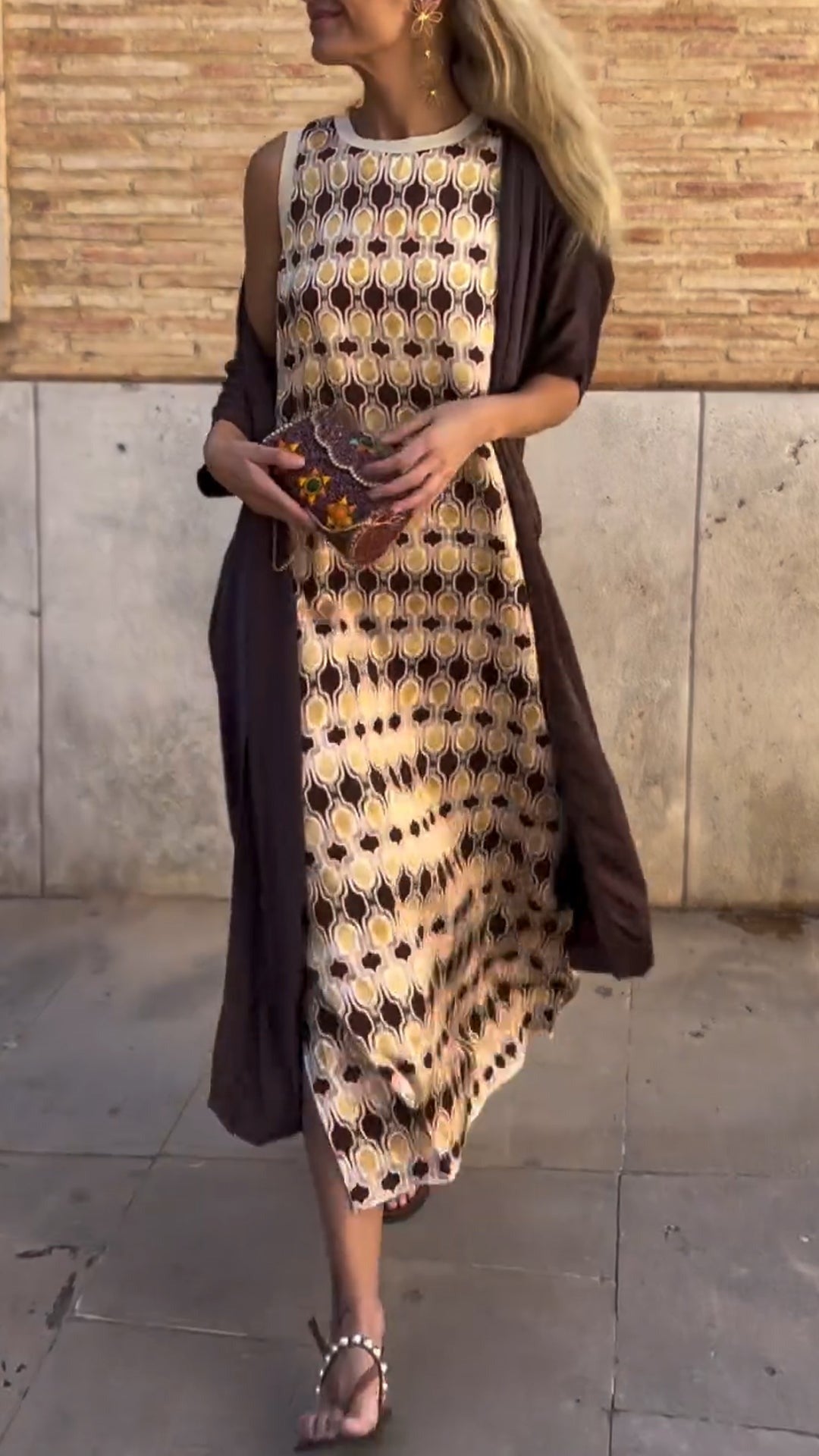 FabioSerafini Gedrukt Satijnen Casual Pak