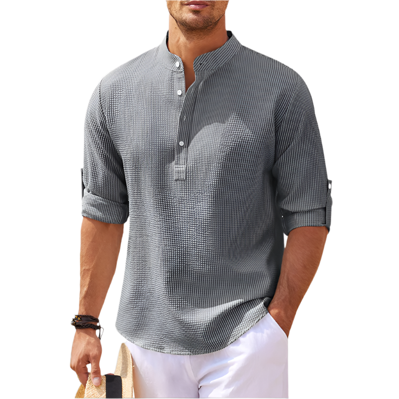 Lorenzo – Stretch-Fit Heren Henley Shirt