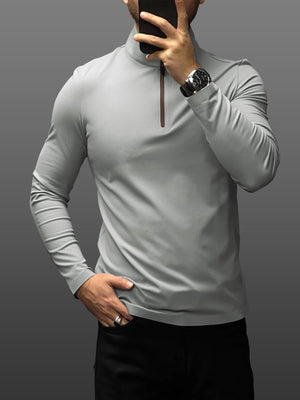 Francesco Miglia™ - Half zip mock neck tee