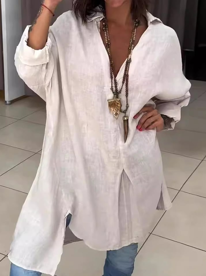 GinevraMonti Blouse met lange mouwen en V-hals