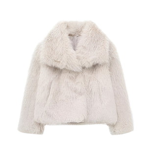 Isabella – Dames Plush Winterjas met Chique Reverskraag