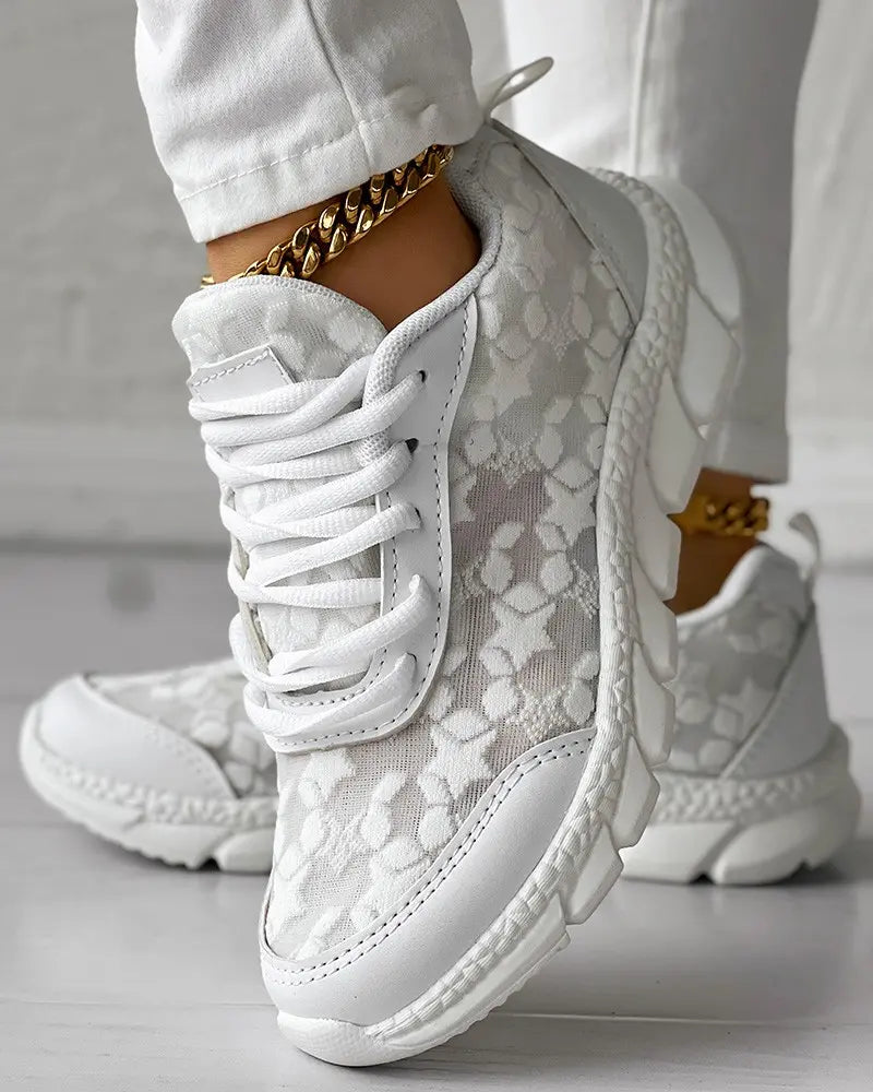 ViolaFiato™ Ademende, veterschoenen met ronde tenen