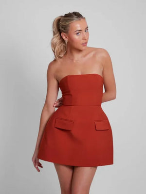 TascaElegante Strapless Zakken Jurk