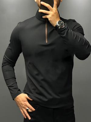 Francesco Miglia™ - Half zip mock neck tee