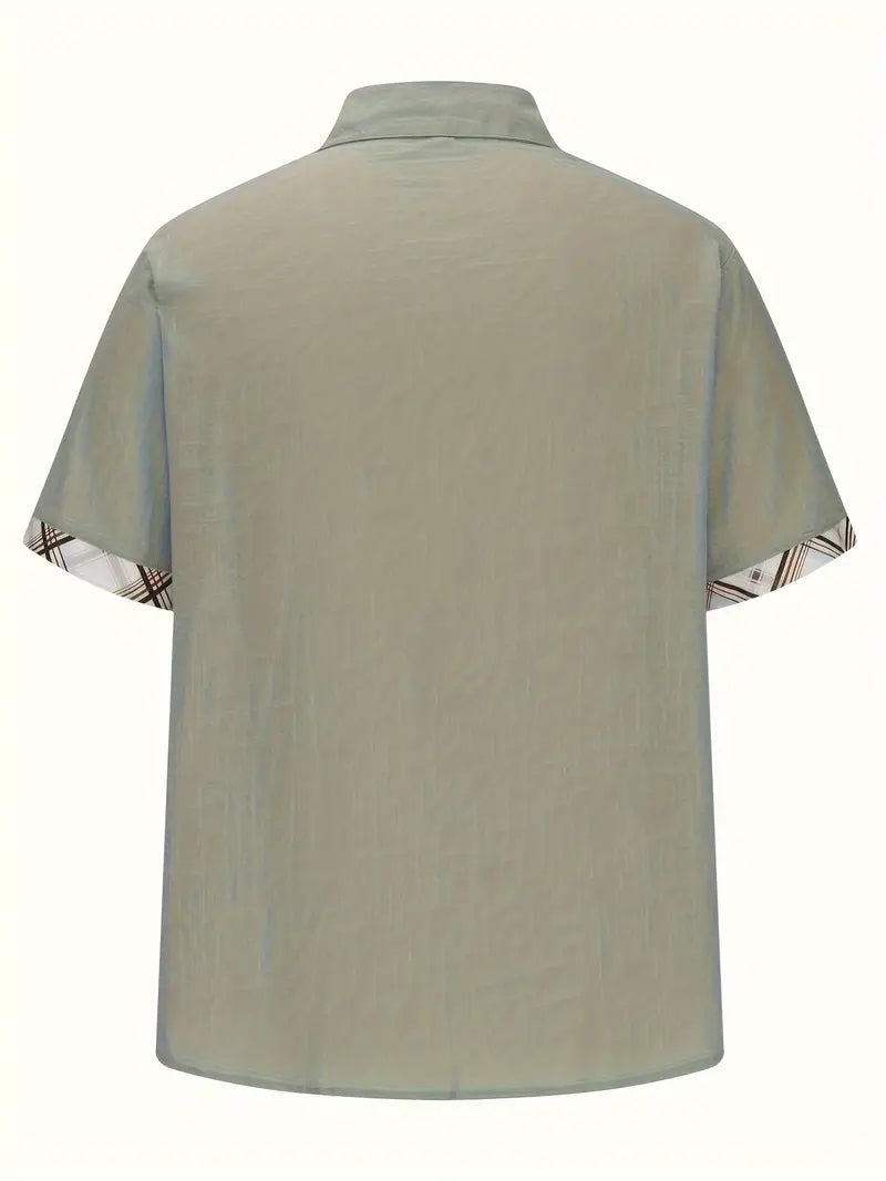 Enzo – Geruit Herenoverhemd met Grafische Print