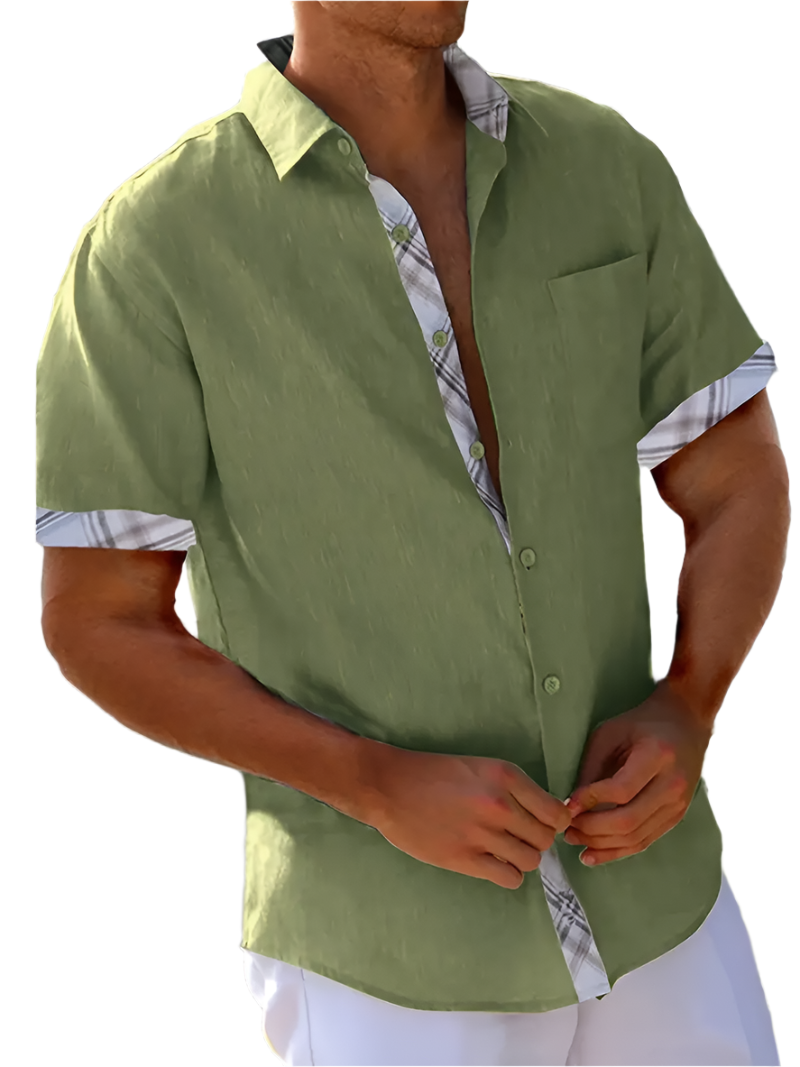 Enzo – Geruit Herenoverhemd met Grafische Print