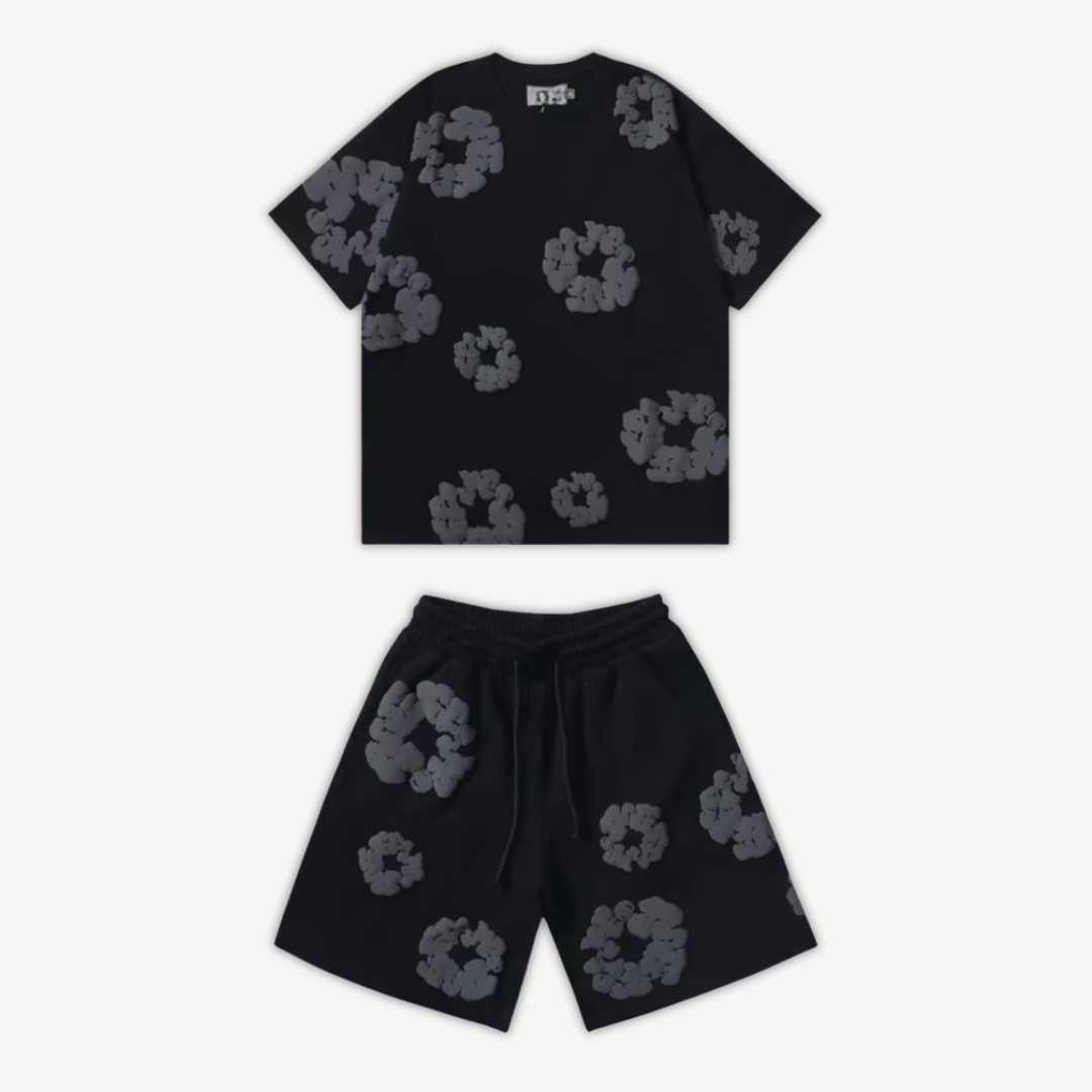 Alex – Unisex Katoenen Zomerset met Bloemenprint