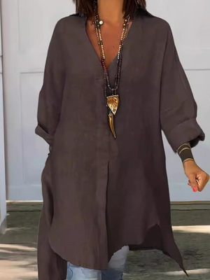 GinevraMonti Blouse met lange mouwen en V-hals