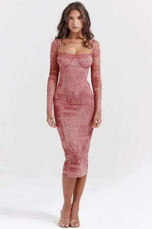 FiammaRosa™ jurk met lange mouwen