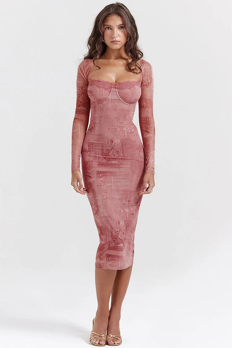 FiammaRosa™ jurk met lange mouwen