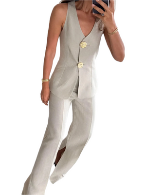 Isabella – Getailleerd Dames 2-Delig Gilet & Broek Set