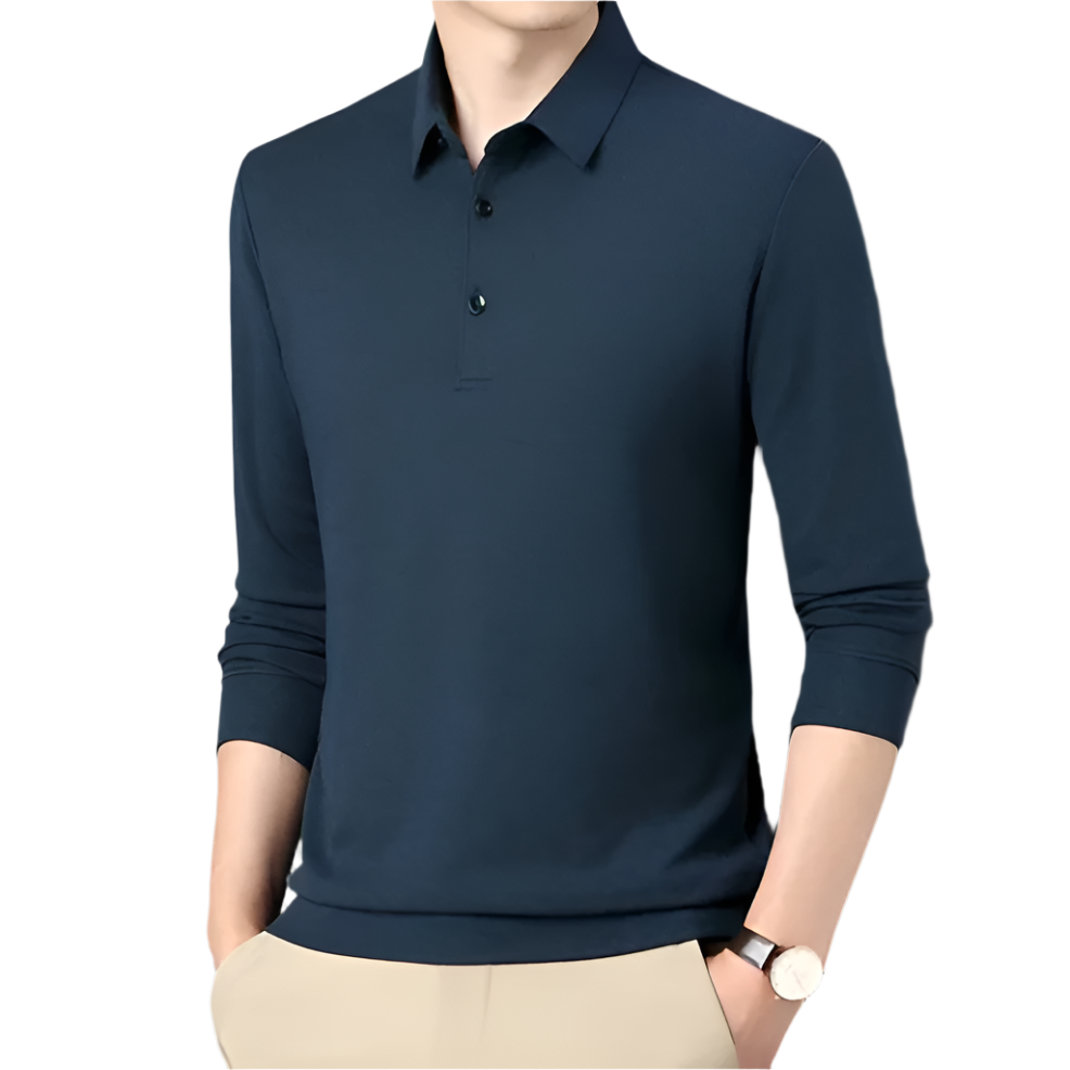 Lorenzo – SlimFit Heren Polo met Lange Mouwen
