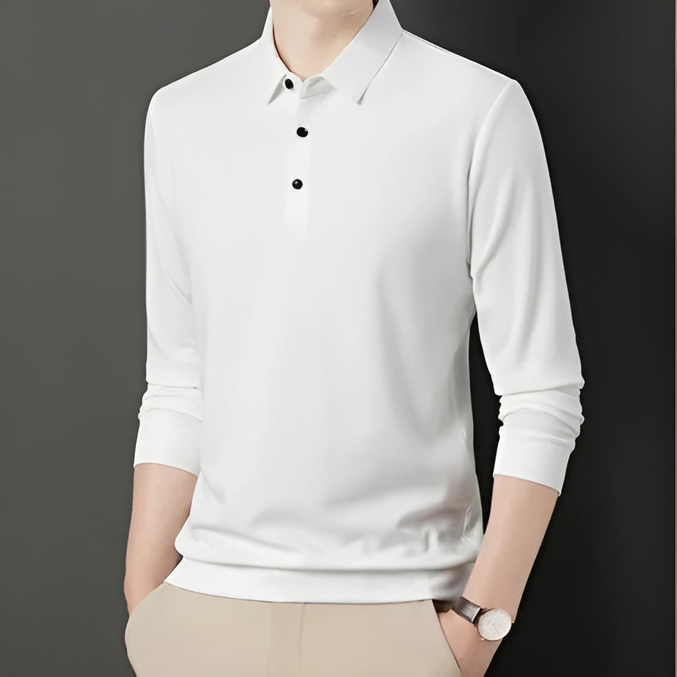 Lorenzo – SlimFit Heren Polo met Lange Mouwen