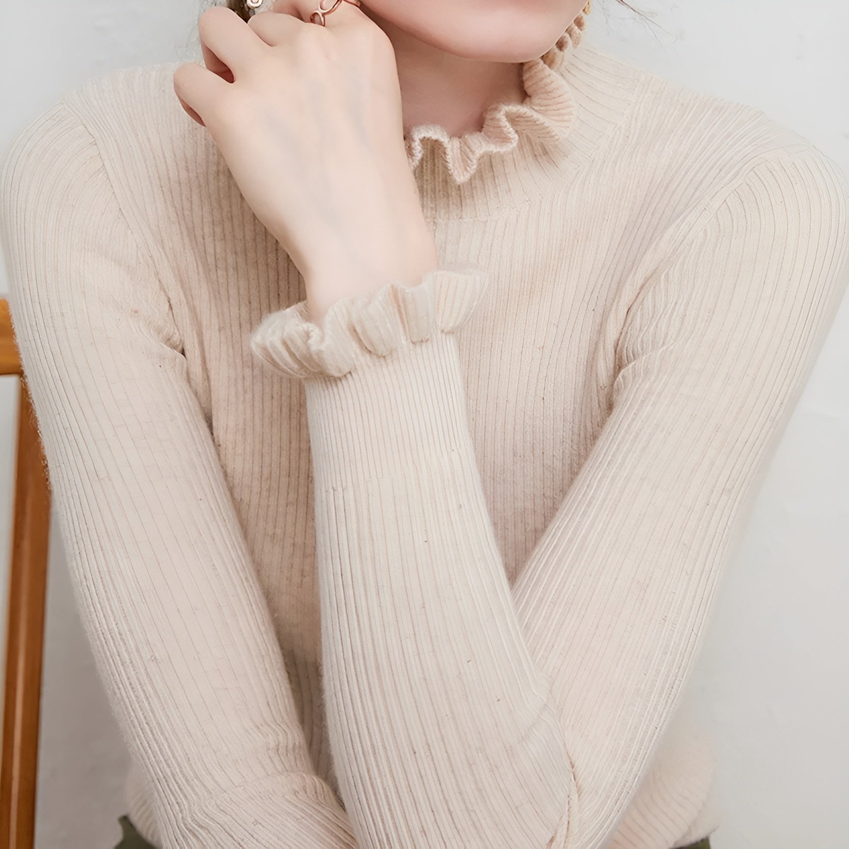 Marina – Plus Size Dames Coltrui met Ruches