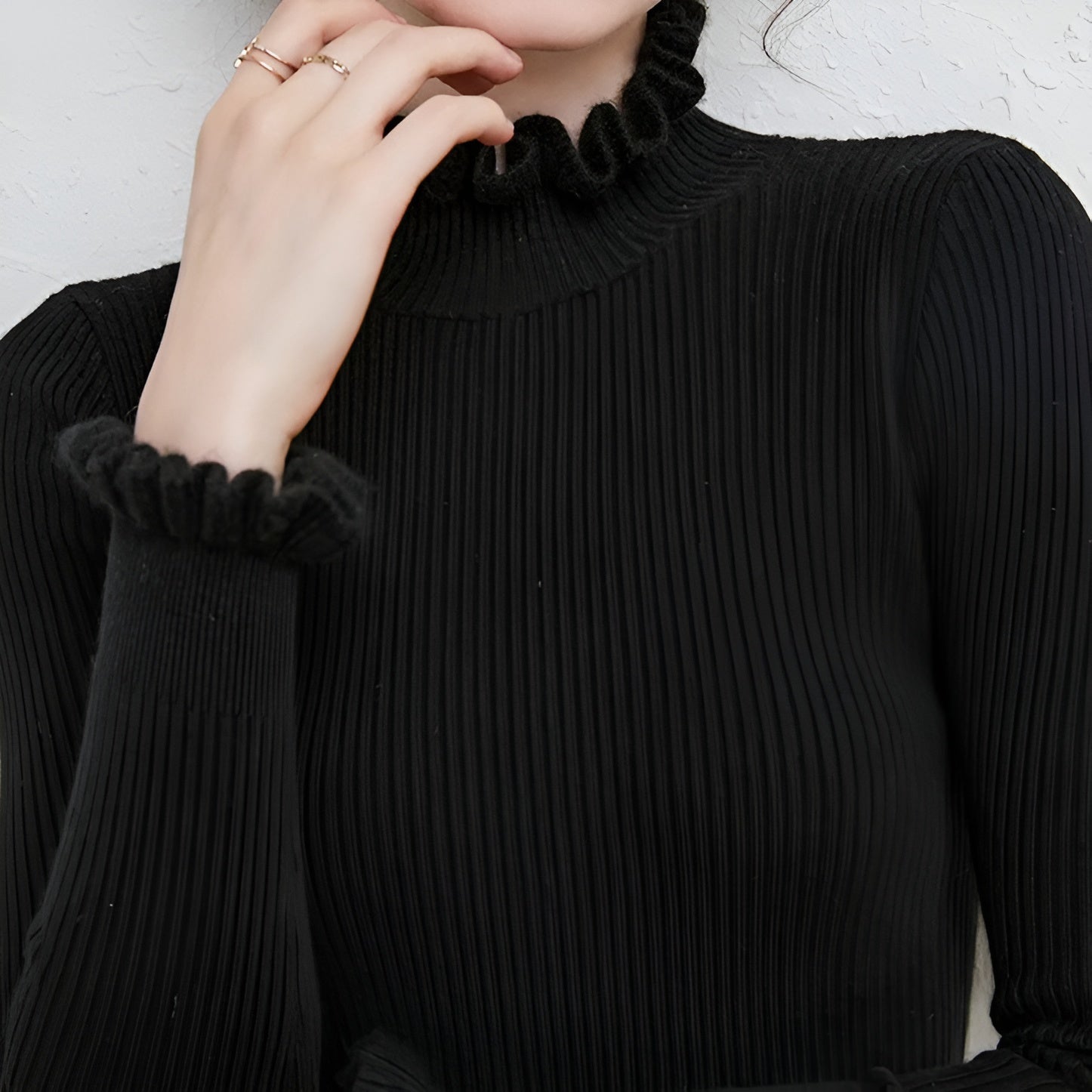 Marina – Plus Size Dames Coltrui met Ruches