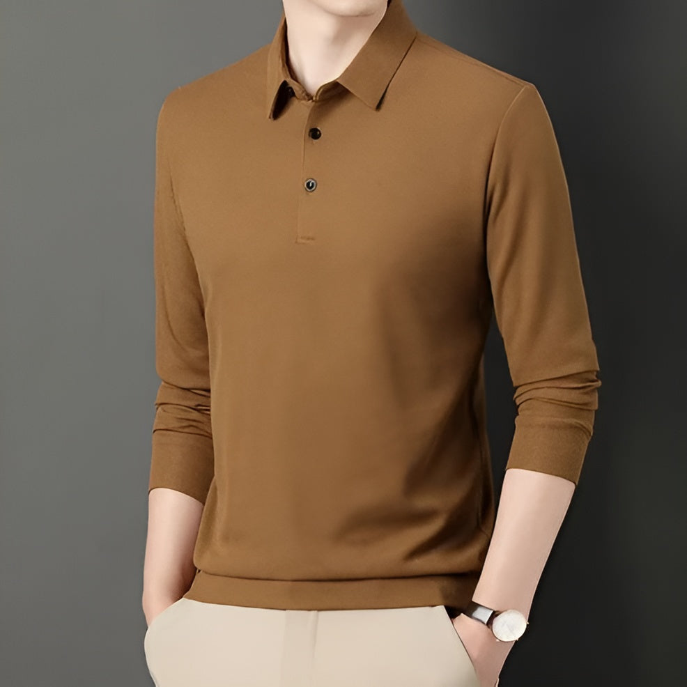 Lorenzo – SlimFit Heren Polo met Lange Mouwen