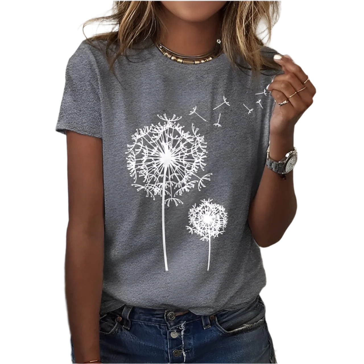 Isabella – Droomachtig Paardenbloem T-shirt voor Dames