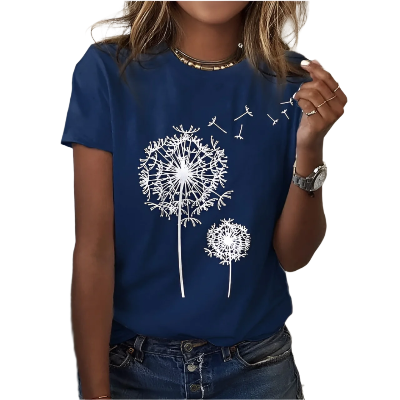 Isabella – Droomachtig Paardenbloem T-shirt voor Dames