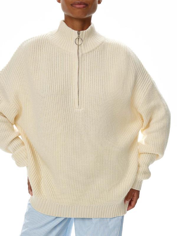 PaoloBarone Gebreide Trui Met Halve Rits voor dames