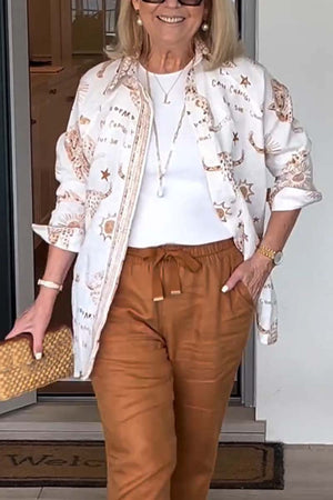 SofiaBruni Dames Casual Bedrukt Overhemd