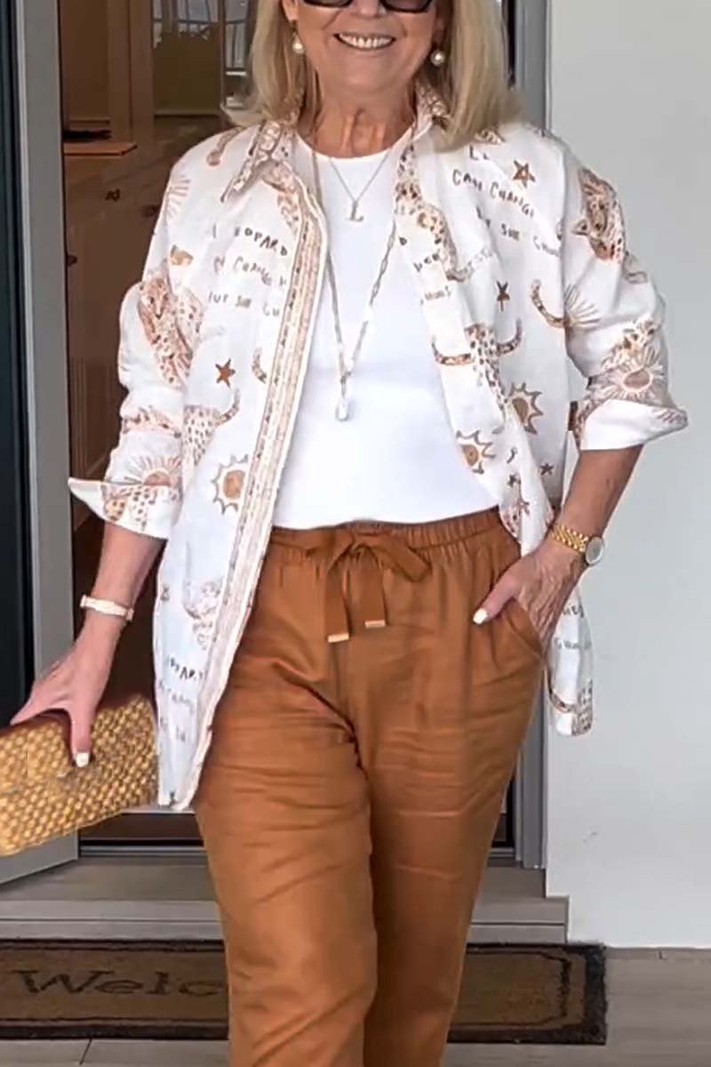 SofiaBruni Dames Casual Bedrukt Overhemd