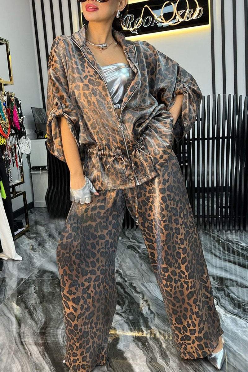 GiovanniValente Luipaardprint Casual Pak