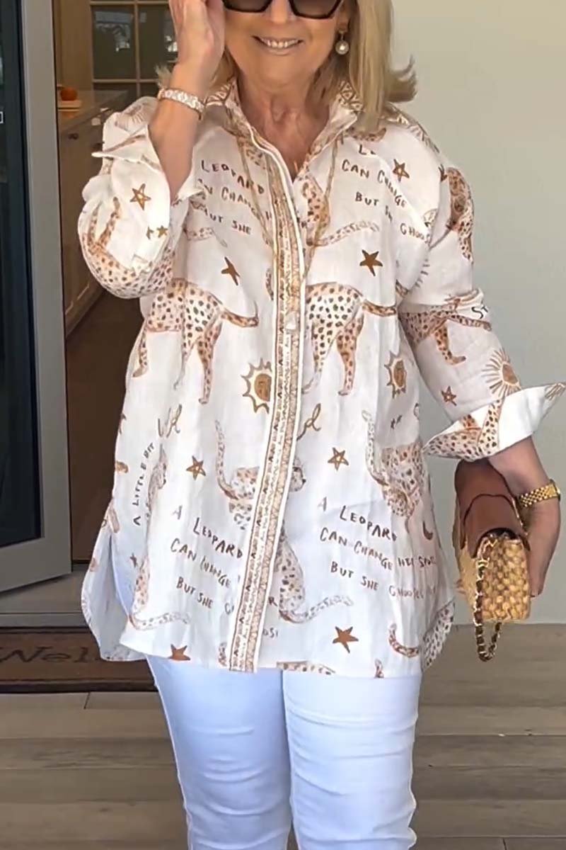 SofiaBruni Dames Casual Bedrukt Overhemd