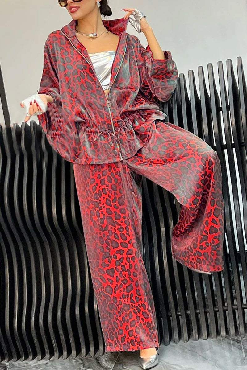 GiovanniValente Luipaardprint Casual Pak