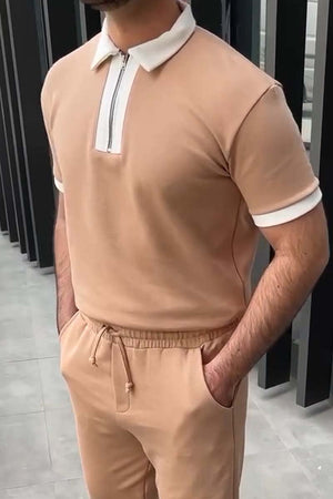 MarcoFiori Contrast Ritssluiting Polo Overhemd