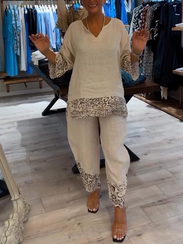 SofiaFiorelli V-hals en Luipaardprint