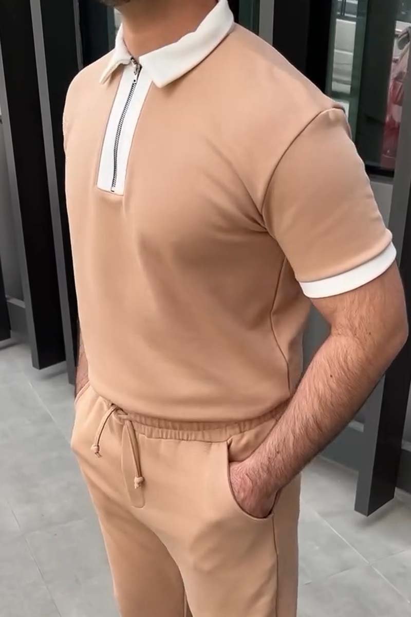 MarcoFiori Contrast Ritssluiting Polo Overhemd