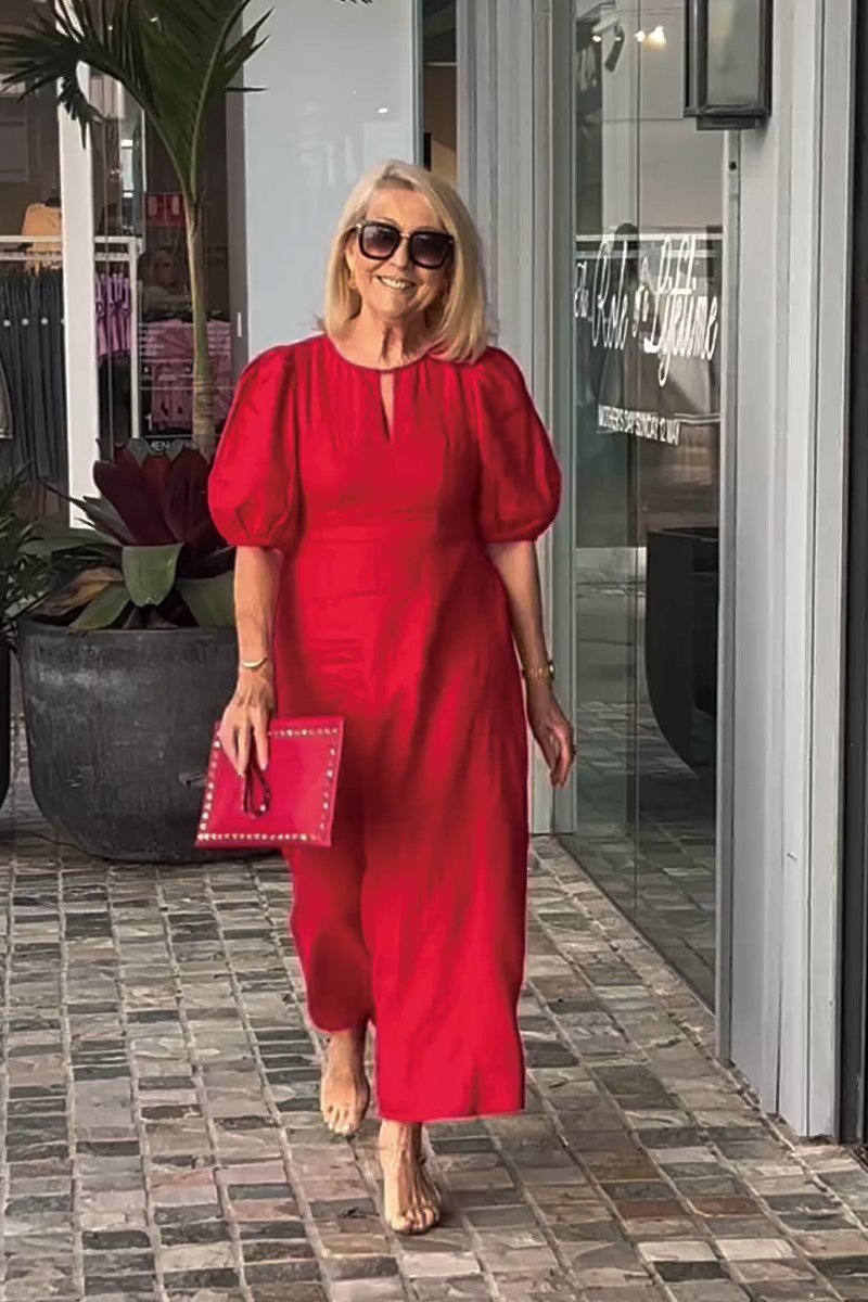 Verdi™ Stijlvolle jurk van katoen en linnen