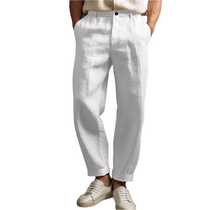 Lorenzo – Luchtige Heren Broek van Katoen-Linnen