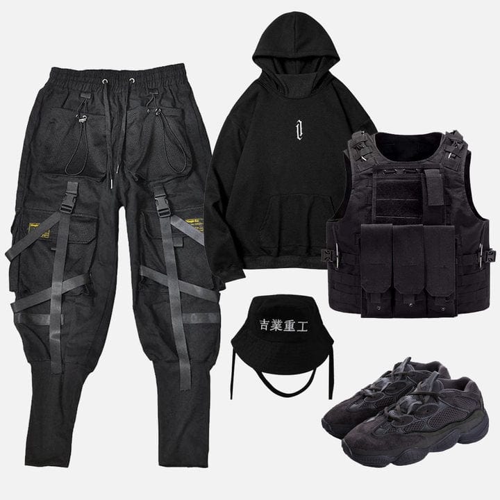 SofiaNera™️ Webbing Donker Zwart Broek