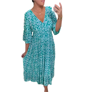 Isabella – Luchtige V-Hals Zomerjurk voor Dames