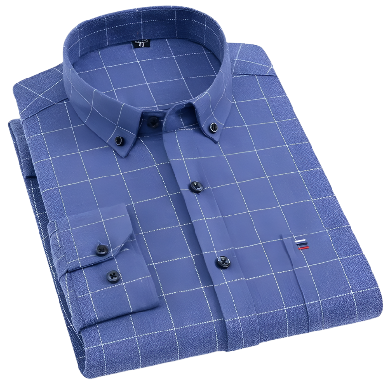 Matteo – Premium Heren Overhemd met Lange Mouwen en Ruitpatroon