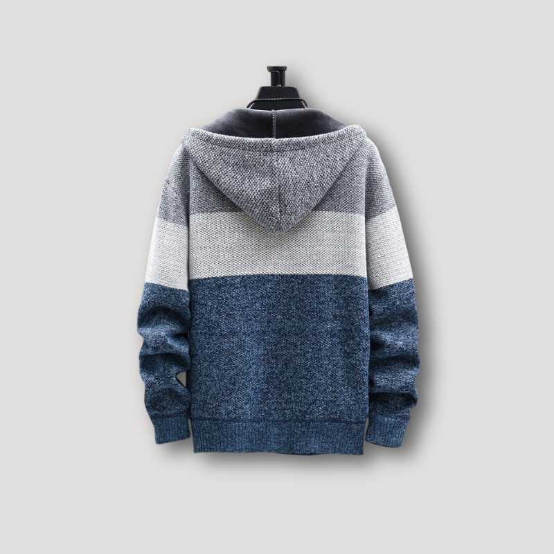 SilviaVieri Gebreide Hoodie Fleece Jas Voor Mannen