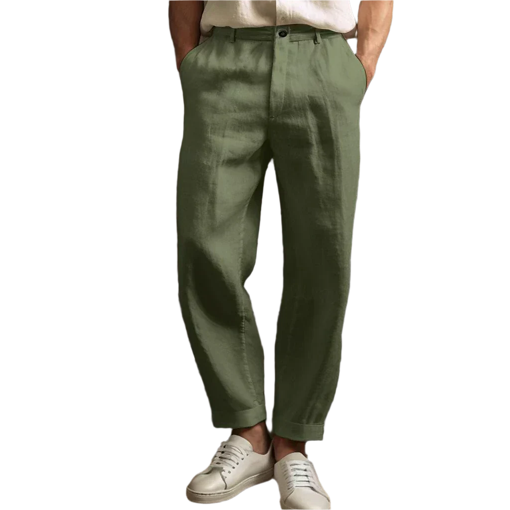 Lorenzo – Luchtige Heren Broek van Katoen-Linnen