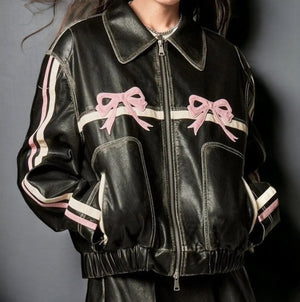 Armonia Bow Leren Jas Vrouwen