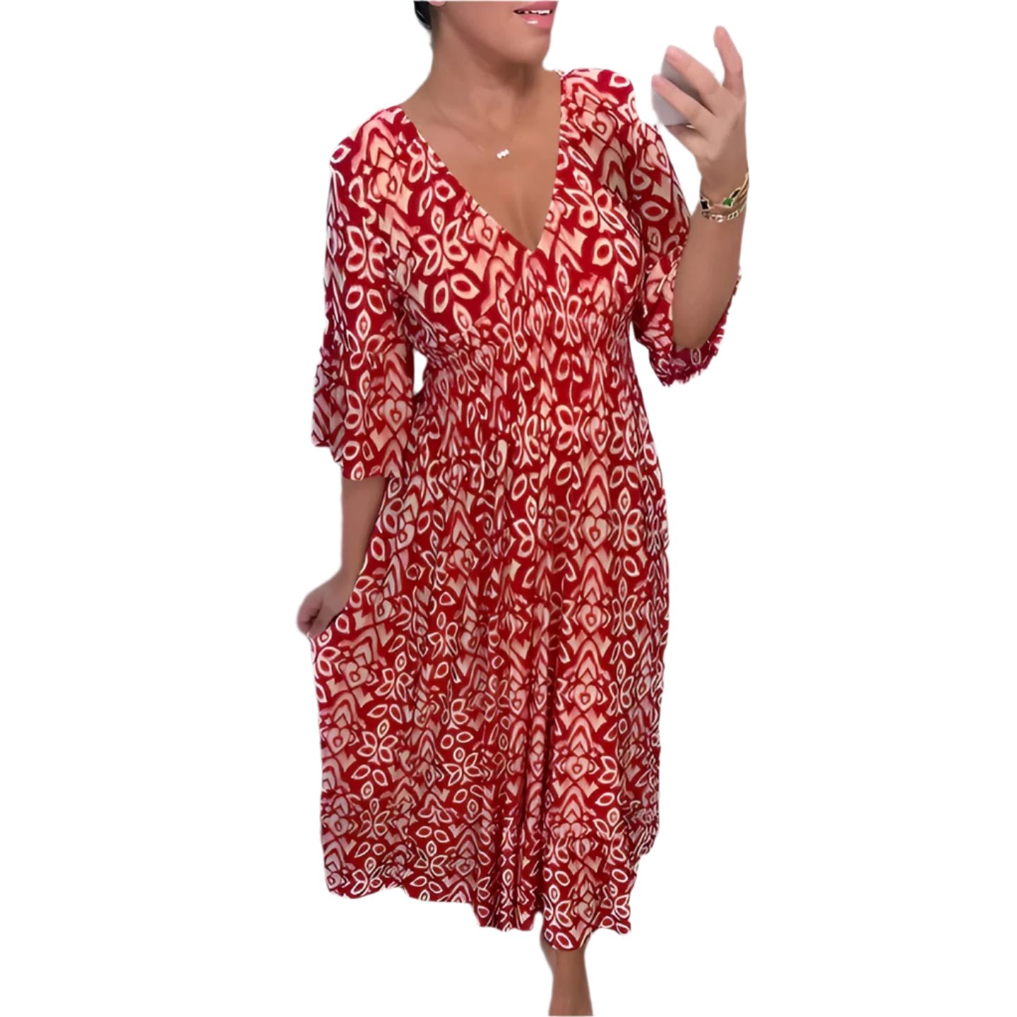 Isabella – Luchtige V-Hals Zomerjurk voor Dames