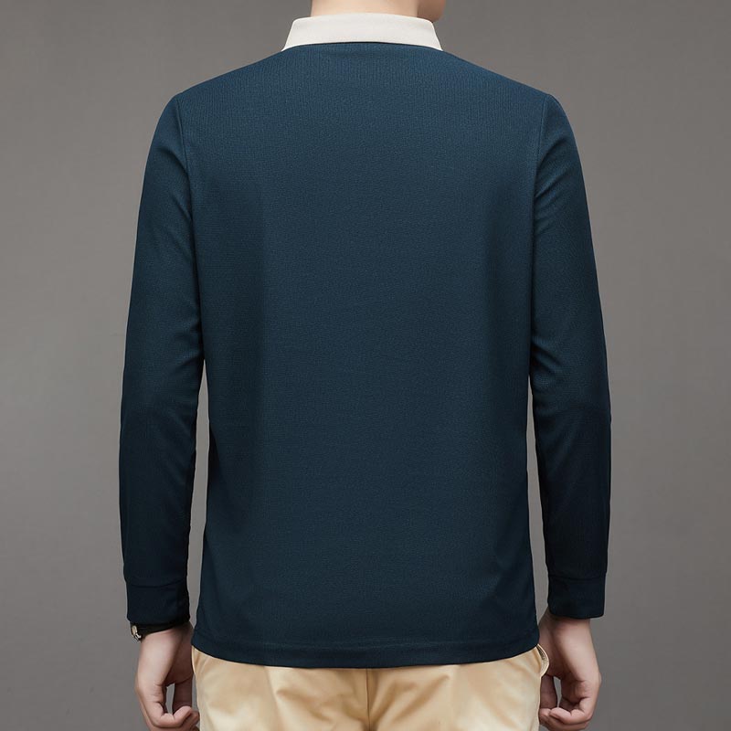 Alessia™ Casual effen longsleeve heren polo