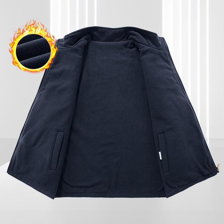 ElenaRusso™ Omkeerbaar vest met pluche gevoerde staande kraag