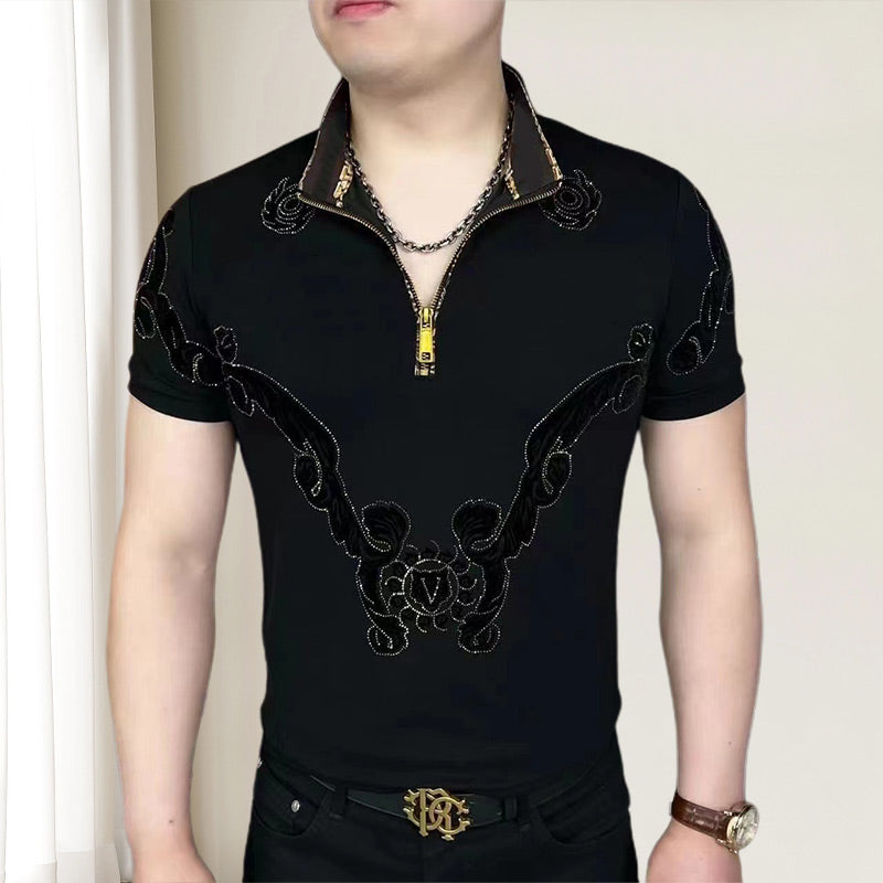 SilviaRinaldi Bergkristal Bedrukte Top Voor Mannen