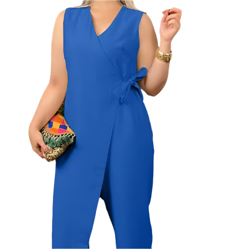 Elena – Vrouwelijke Jumpsuit met Relaxte Pasvorm en Elegante V-Hals