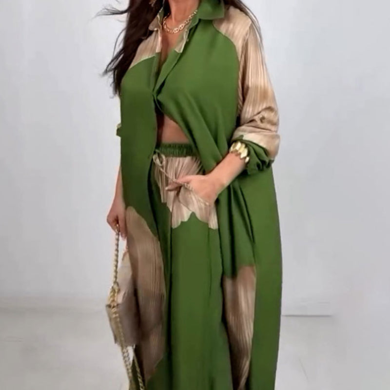 Isabella – Comfortabele Dames Blouse & Broek Set met Striksluiting