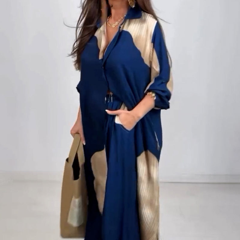 Isabella – Comfortabele Dames Blouse & Broek Set met Striksluiting