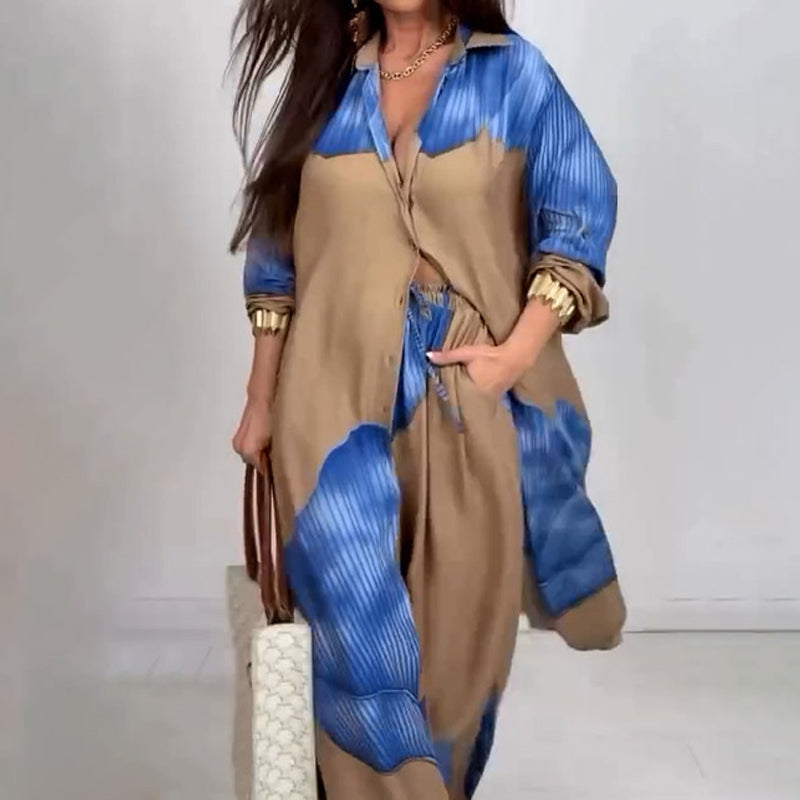 Isabella – Comfortabele Dames Blouse & Broek Set met Striksluiting