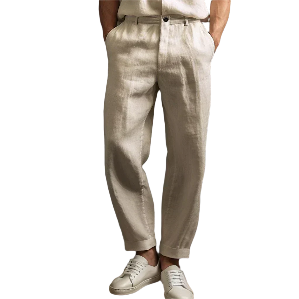 Lorenzo – Luchtige Heren Broek van Katoen-Linnen